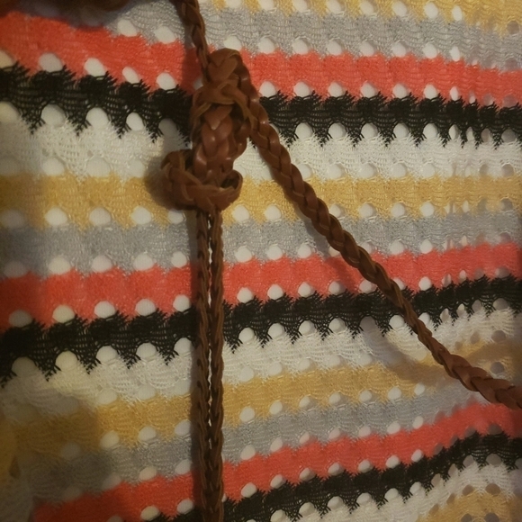 💕5 For $20 Allison Brittney Striped Short Sleeve Dress With Belt Size L - Picture 3 of 11